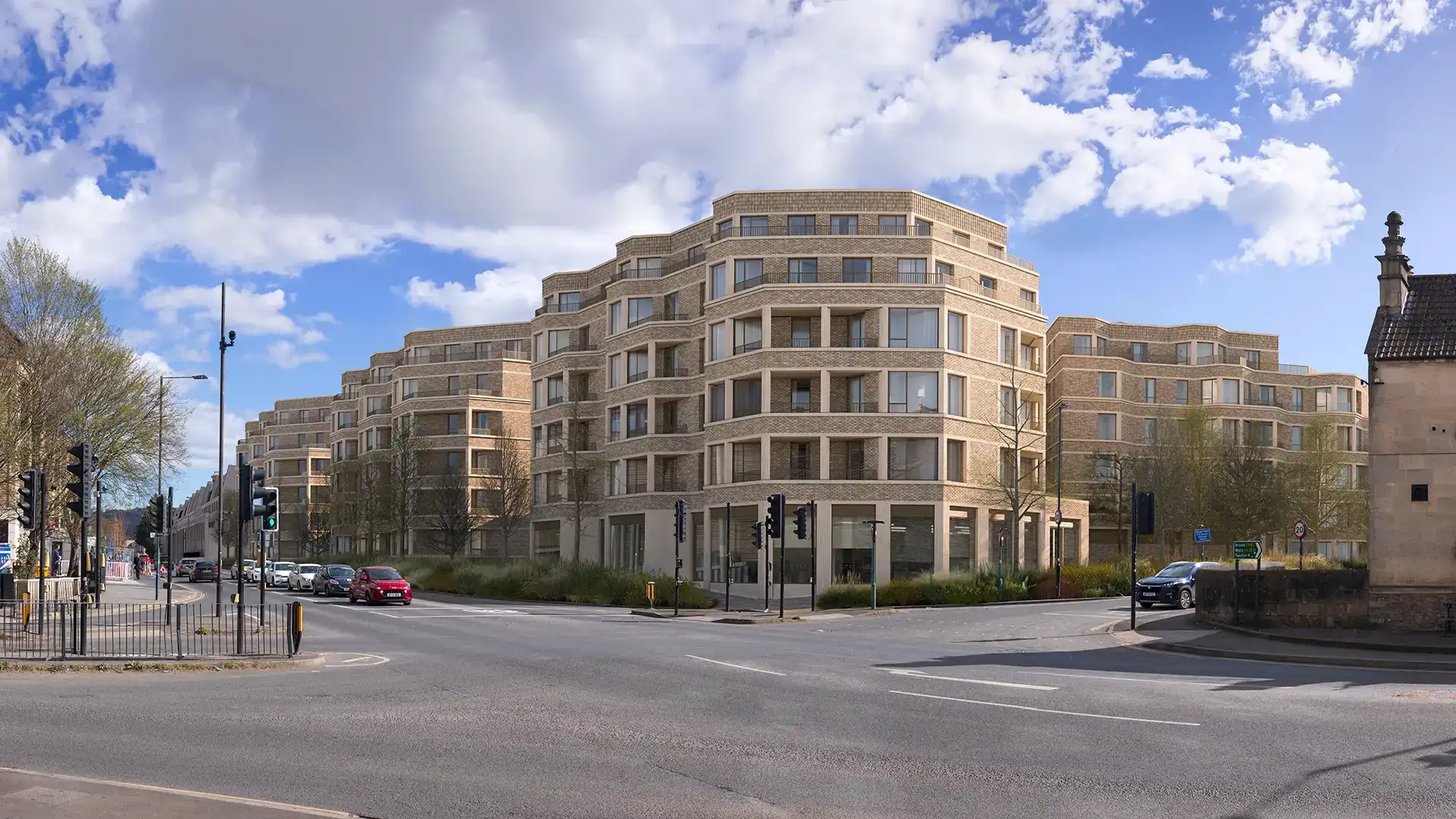 Verified View Montage showing the approved Bath Press West redevelopment on Lower Bristol Road, Bath