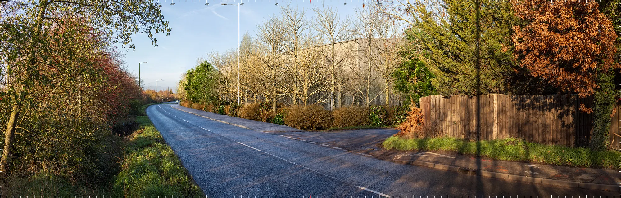 A computer generated image of a proposed studio redevelopment viewed from a highway corridor.