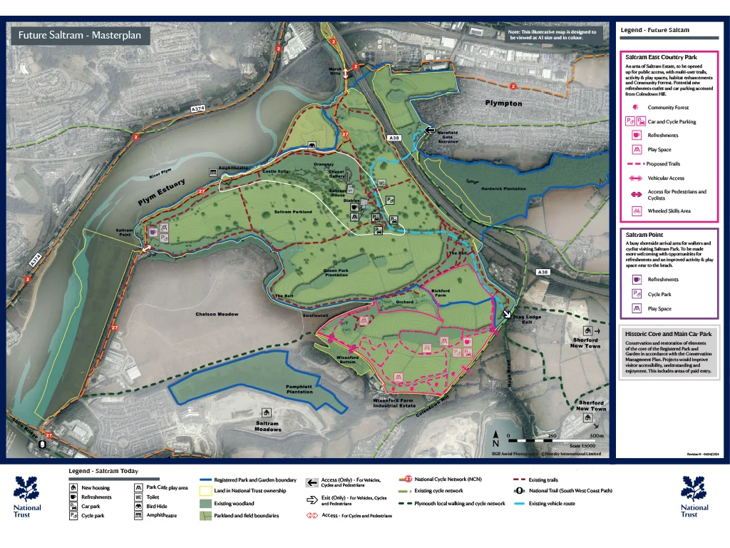 Illustrative masterplan showing long-term proposals for the Future Saltram estate.